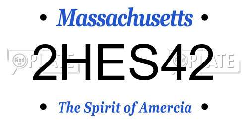 2HES42 Massachusetts License Plate