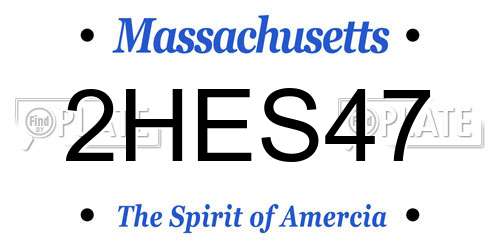 2HES47 Massachusetts License Plate