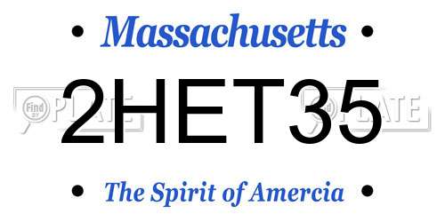 2HET35 Massachusetts License Plate