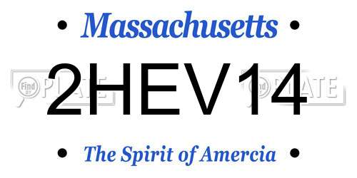 2HEV14 Massachusetts License Plate