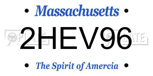 2HEV96 Massachusetts License Plate