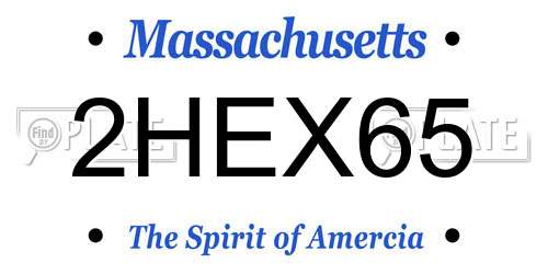 2HEX65 Massachusetts License Plate