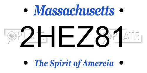 2HEZ81 Massachusetts License Plate