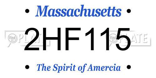 2HF115 Massachusetts License Plate