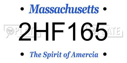2HF165 Massachusetts License Plate