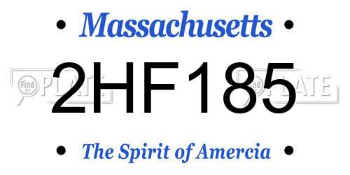 2HF185 Massachusetts License Plate