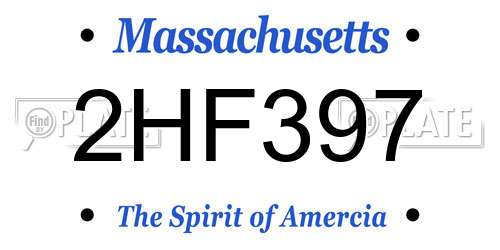 2HF397 Massachusetts License Plate