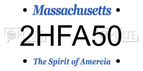 2HFA50 Massachusetts License Plate