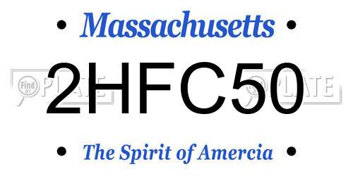 2HFC50 Massachusetts License Plate