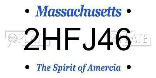 2HFJ46 Massachusetts License Plate