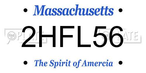 2HFL56 Massachusetts License Plate
