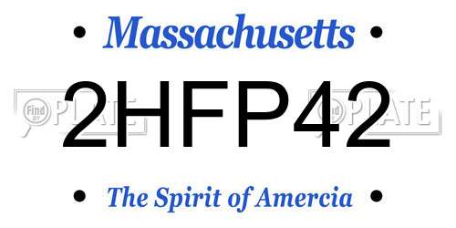 2HFP42 Massachusetts License Plate