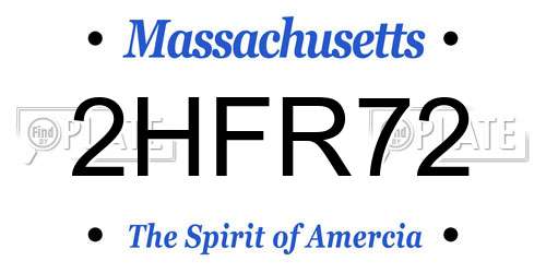 2HFR72 Massachusetts License Plate