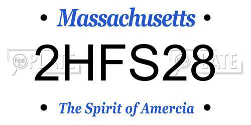 2HFS28 Massachusetts License Plate