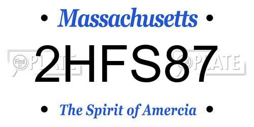 2HFS87 Massachusetts License Plate