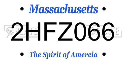 2HFZ066 Massachusetts License Plate