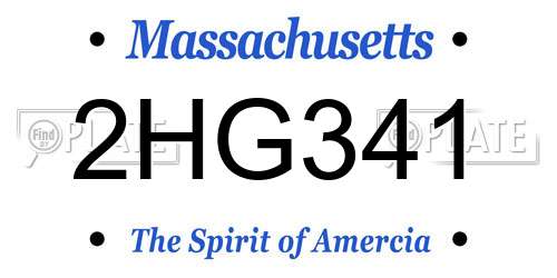 2HG341 Massachusetts License Plate