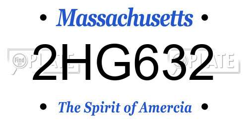 2HG632 Massachusetts License Plate