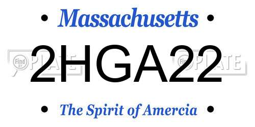 2HGA22 Massachusetts License Plate