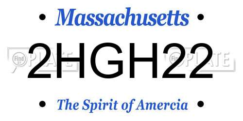 2HGH22 Massachusetts License Plate