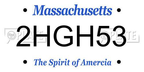 2HGH53 Massachusetts License Plate