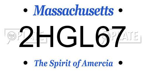 2HGL67 Massachusetts License Plate