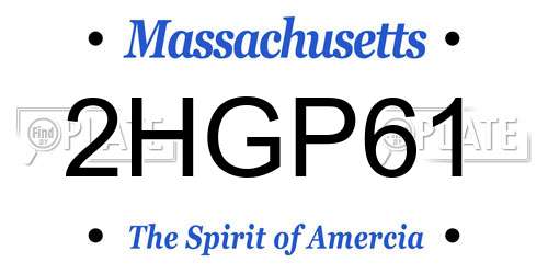 2HGP61 Massachusetts License Plate