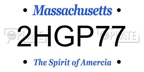 2HGP77 Massachusetts License Plate