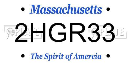 2HGR33 Massachusetts License Plate