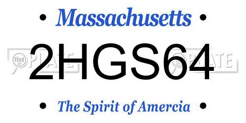 2HGS64 Massachusetts License Plate