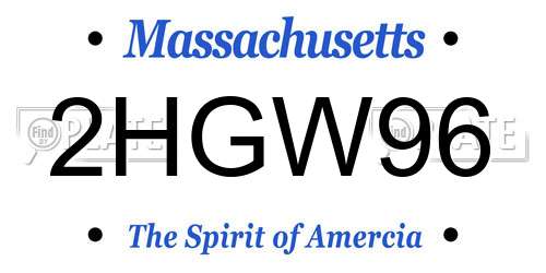 2HGW96 Massachusetts License Plate