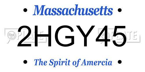 2HGY45 Massachusetts License Plate