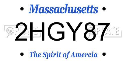 2HGY87 Massachusetts License Plate