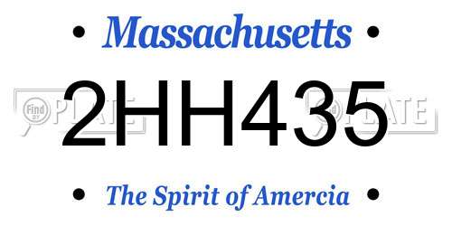 2HH435 Massachusetts License Plate