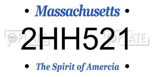 2HH521 Massachusetts License Plate