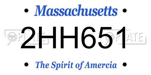 2HH651 Massachusetts License Plate