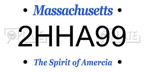 2HHA99 Massachusetts License Plate