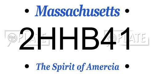 2HHB41 Massachusetts License Plate