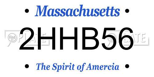 2HHB56 Massachusetts License Plate
