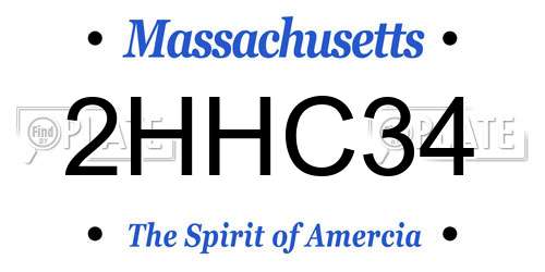 2HHC34 Massachusetts License Plate