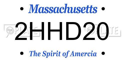 2HHD20 Massachusetts License Plate
