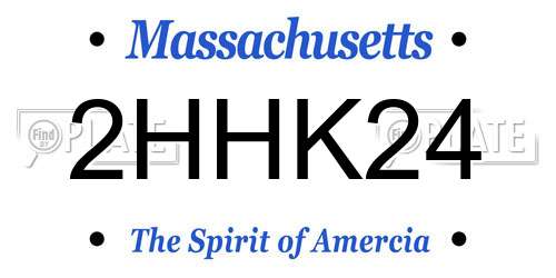 2HHK24 Massachusetts License Plate
