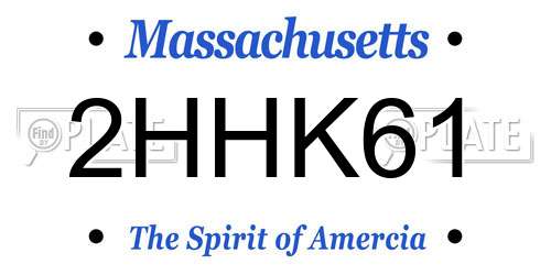 2HHK61 Massachusetts License Plate