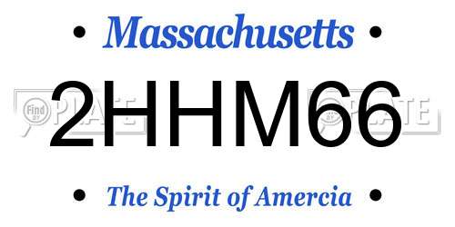 2HHM66 Massachusetts License Plate