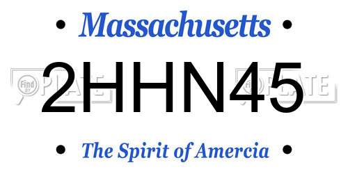 2HHN45 Massachusetts License Plate