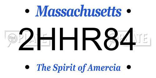 2HHR84 Massachusetts License Plate