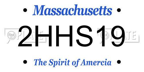 2HHS19 Massachusetts License Plate