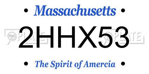 2HHX53 Massachusetts License Plate