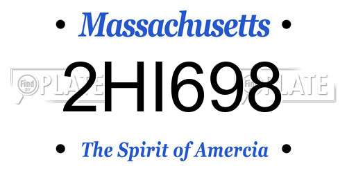 2HI698 Massachusetts License Plate