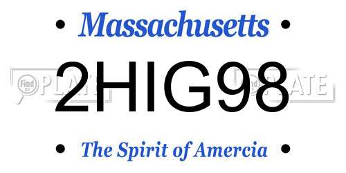2HIG98 Massachusetts License Plate